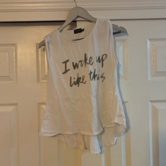 I woke up like this high low White Top Size Small - Picture 5 of 8